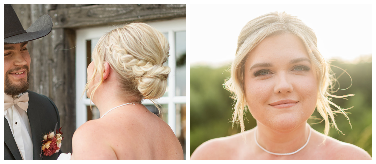 Hillside Farms Tenino bride hair and makeup examples