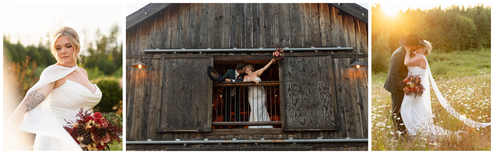 Western wedding golden hour portraits
