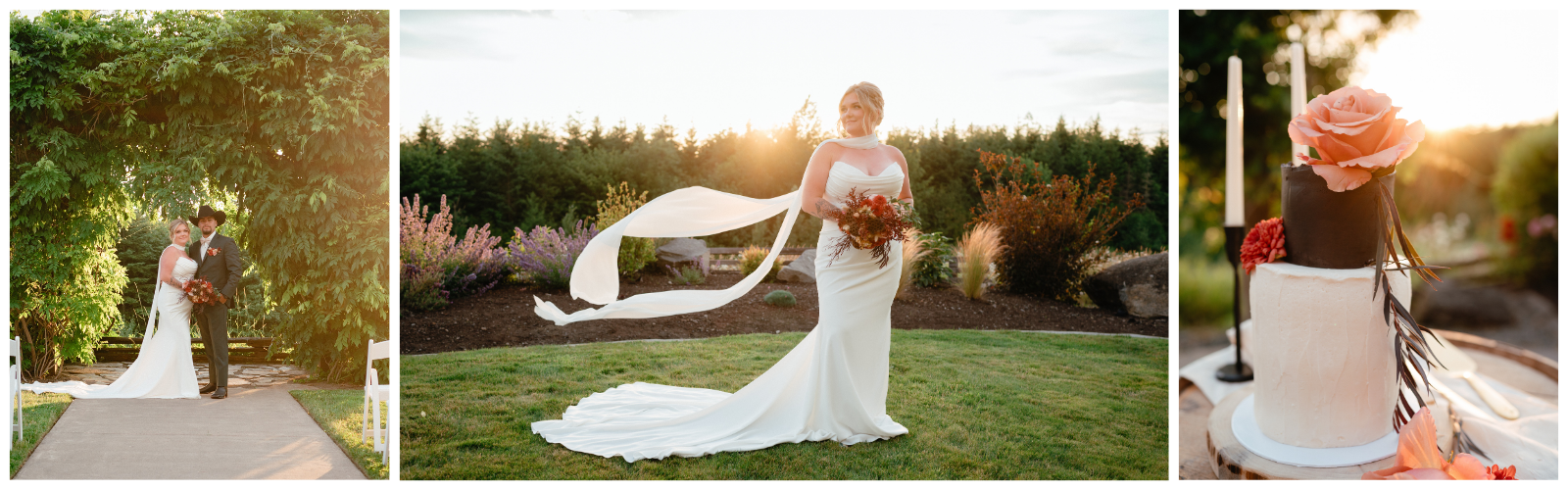 Western wedding golden hour portraits