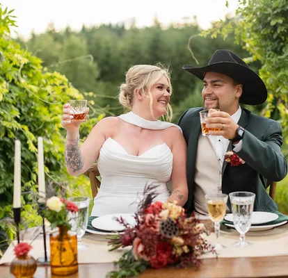 photo of married couple with another person