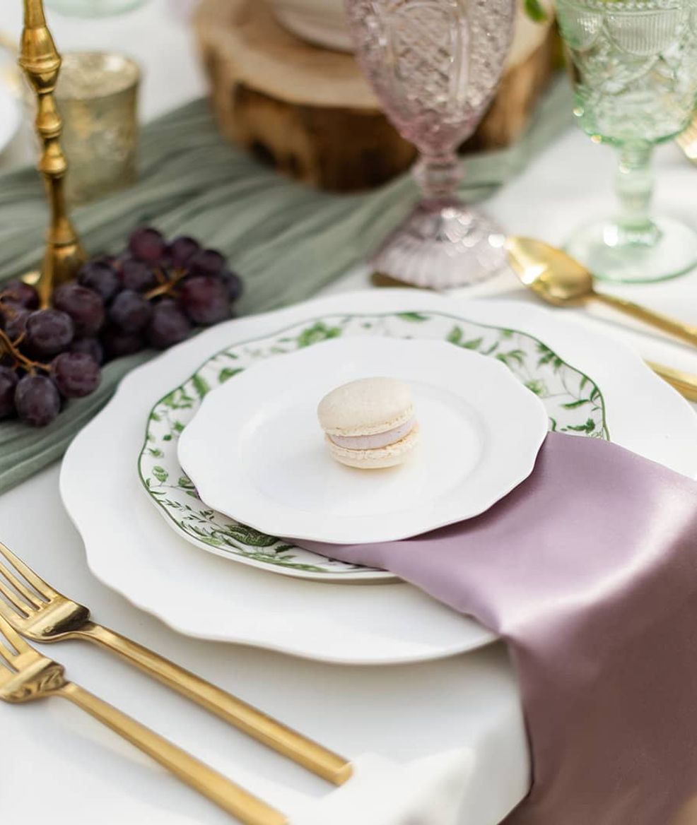 Neatly laid out marcceron on a plate