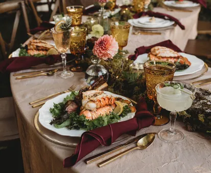 wedding items spread on a table